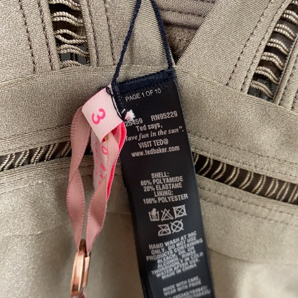 Ted Baker London Plunge One Piece Swimsuit - Picture 5 of 6